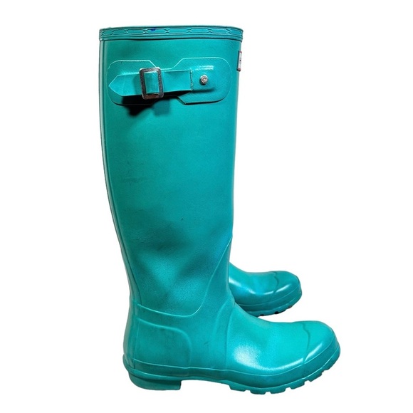 HUNTER Original Tall Rain Boots in Turquoise - Picture 3 of 11